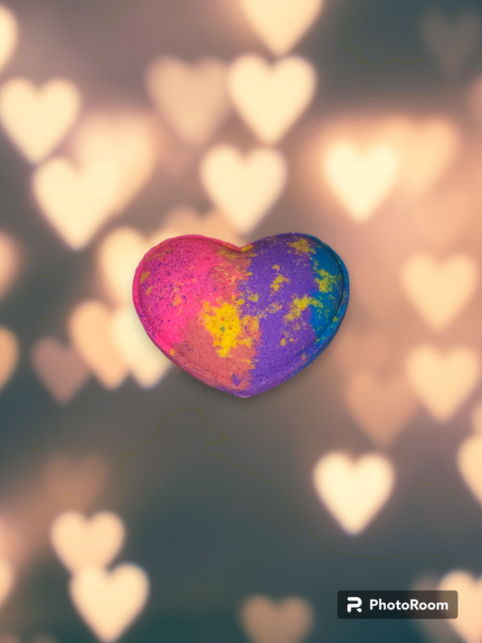 Heart-shaped Bath Bombs with Gemstone inside